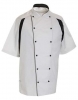 Bluza kucharska z krótkimi rękawkami z praktycznymi kieszeniami