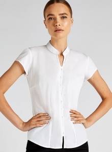 Koszula damska z krótkim rękawem Mandarin