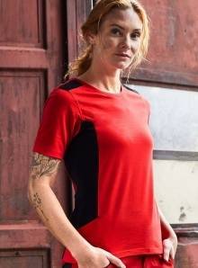 Koszulka damska dwukolorowa, wytrzymała - uszyta z ekologicznych materiałów