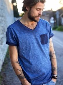 Koszulka t-shirt męska z kieszonką na piersi
