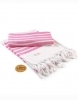 Ręcznik z frędzlami i kolorowymi pasami z bawełny